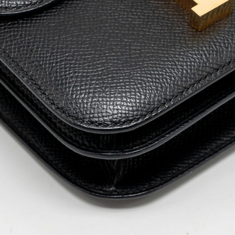 Hermes Mini Constance epsom black RGHW stamp Y