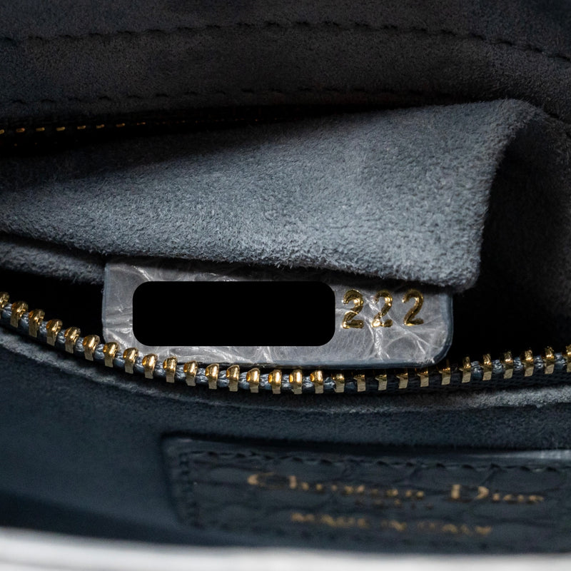 Dior Mini Lady Dior alligator mississippiensis grey LGHW
