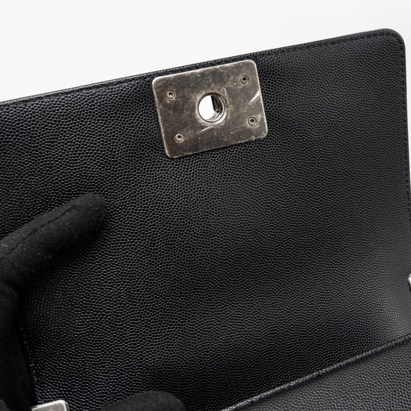 Chanel Small Boy Bag Caviar black Ruthenium Hardware (microchip)