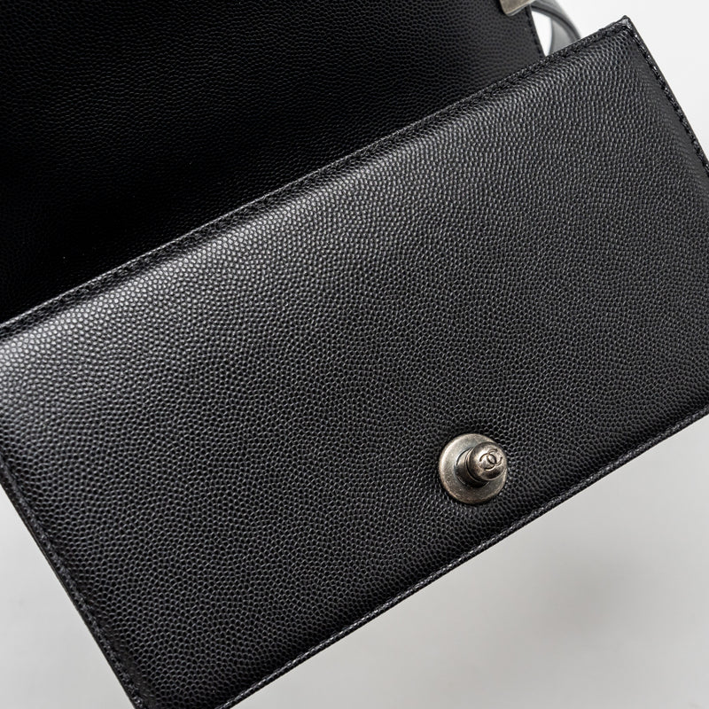 Chanel Small Boy Bag Caviar black Ruthenium Hardware (microchip)