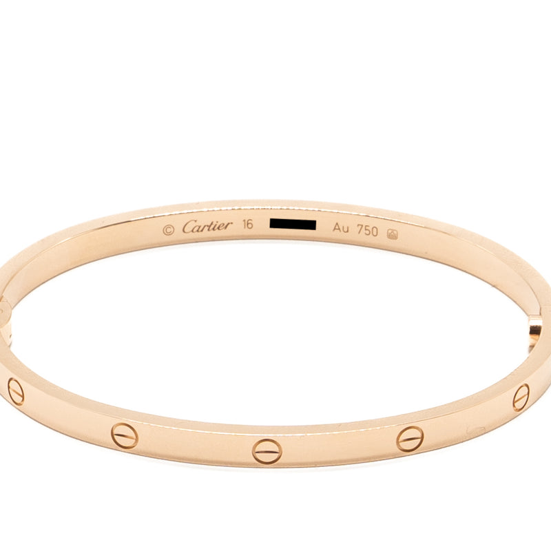 Cartier Size 16 Love Bracelet Small Model Rose Gold