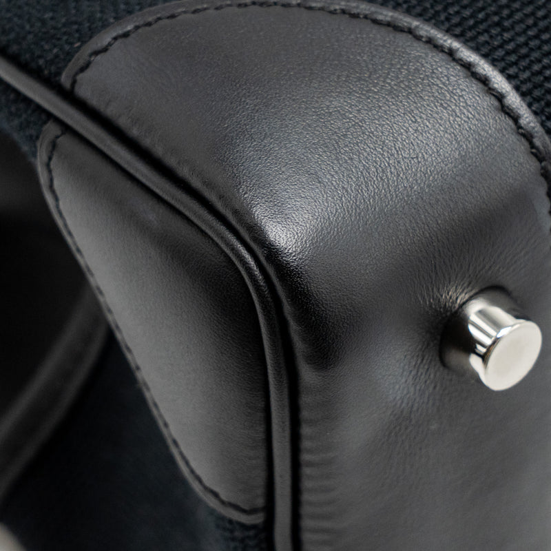 Hermes Birkin 25 Cargo Toile Goeland/Swift Black SHW Stamp W