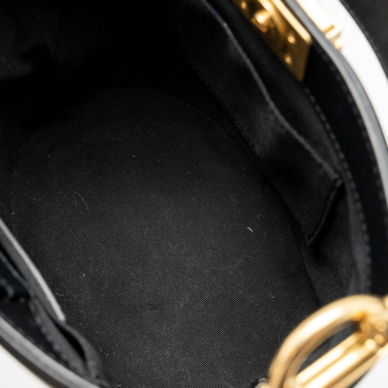 Chanel Top Handle Boy Bucket Bag Lambskin Black GHW