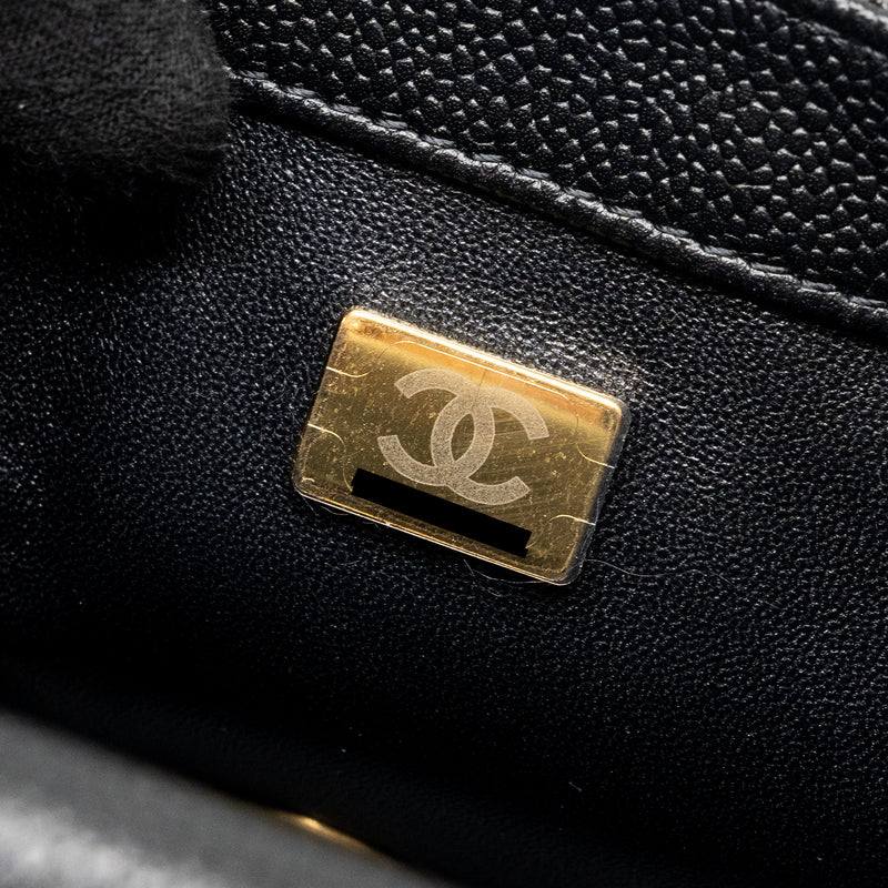 Chanel 24P Coco Love Small Flap Bag Adjustable Chain Caviar Black Brush GHW (Microchip)