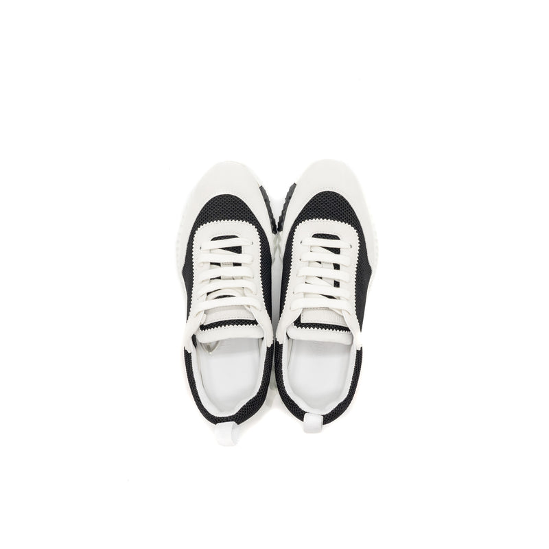 Hermes Size 37 Femme Bouncing Sneaker White/Black/Orange