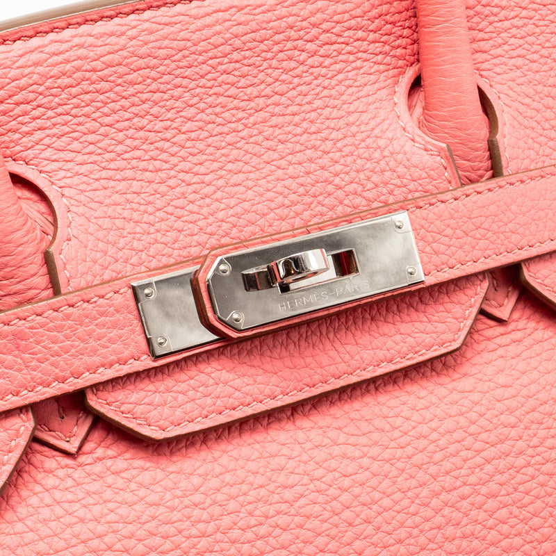 Hermes Birkin 30 Clemence Rose Lipstick SHW Stamp Square R