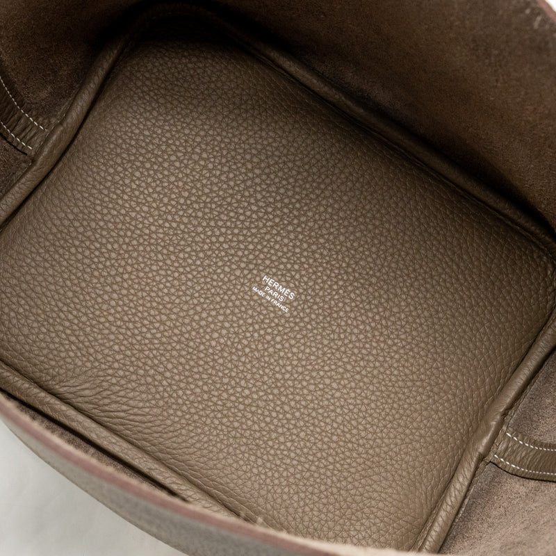 Hermes Picotin 22 Lock Bag Clemence Etoupe SHW Stamp K