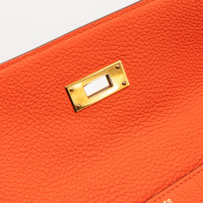 Hermes kelly 32 togo capucine GHW stamp square Q