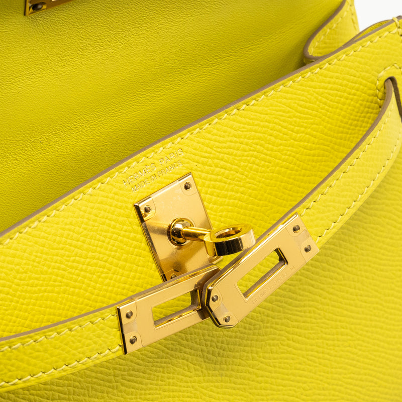 Hermes Mini Kelly II Epsom 9R Lime GHW Stamp Y with an Extra Rodeo