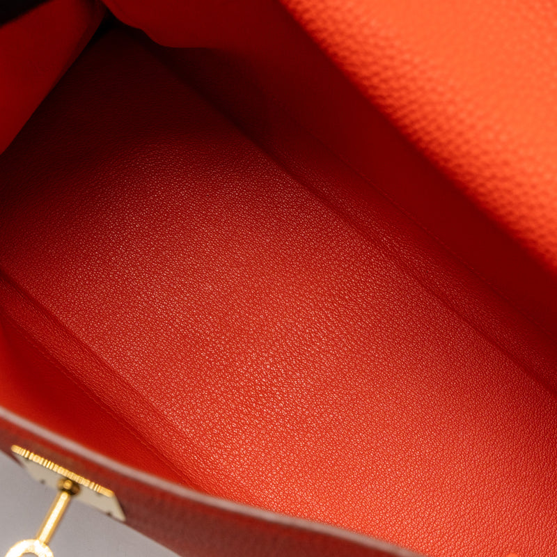 Hermes kelly 32 togo capucine GHW stamp square Q
