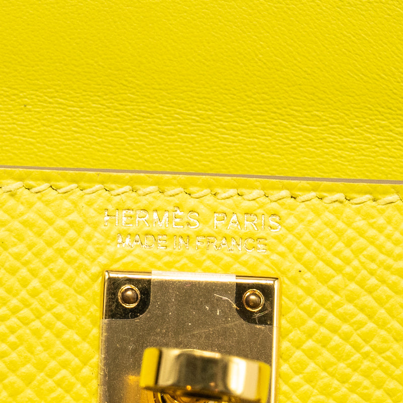 Hermes Mini Kelly II Epsom 9R Lime GHW Stamp Y with an Extra Rodeo