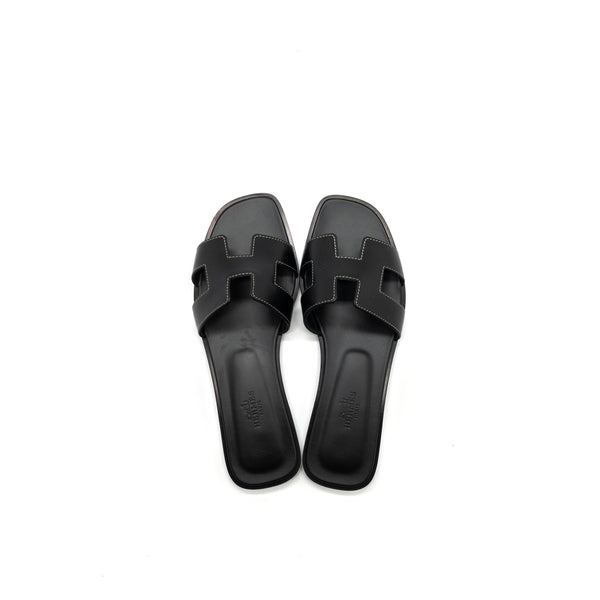 Hermes size 36.5 oran sandal black