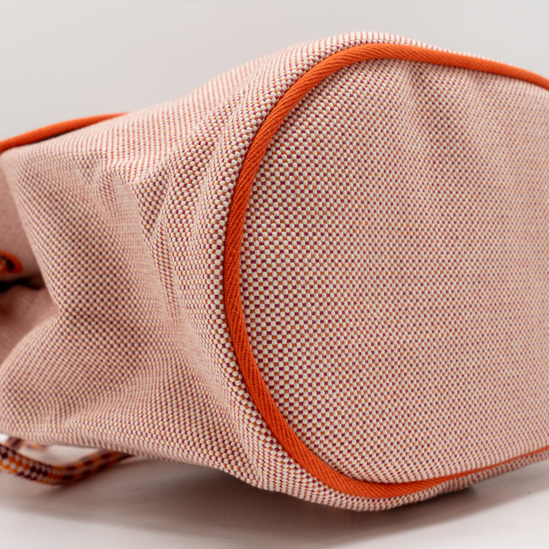 Hermes Les Cabanes backpack canvas pink / orange