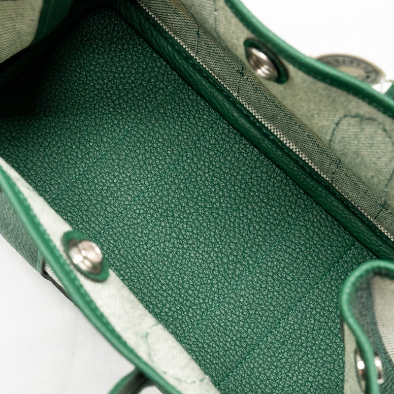Hermes Neo Garden Party 23 Canvas/Negonda Ecru/Vert Moyen SHW Stamp K