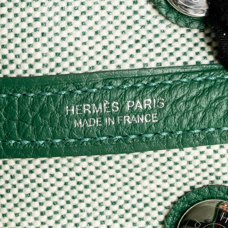 Hermes Neo Garden Party 23 Canvas/Negonda Ecru/Vert Moyen SHW Stamp K