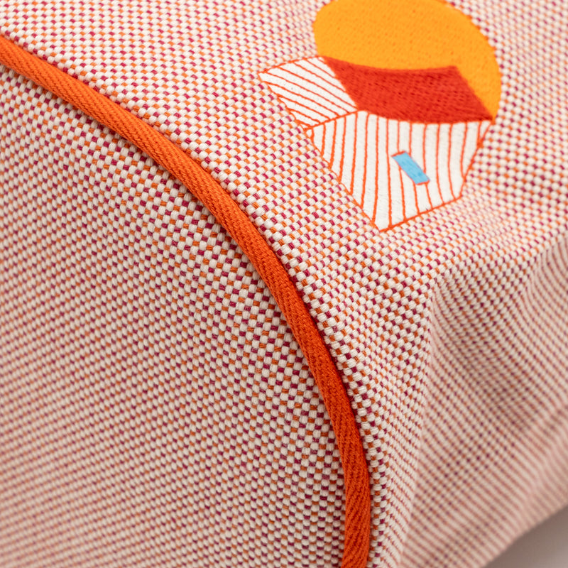Hermes Les Cabanes backpack canvas pink / orange