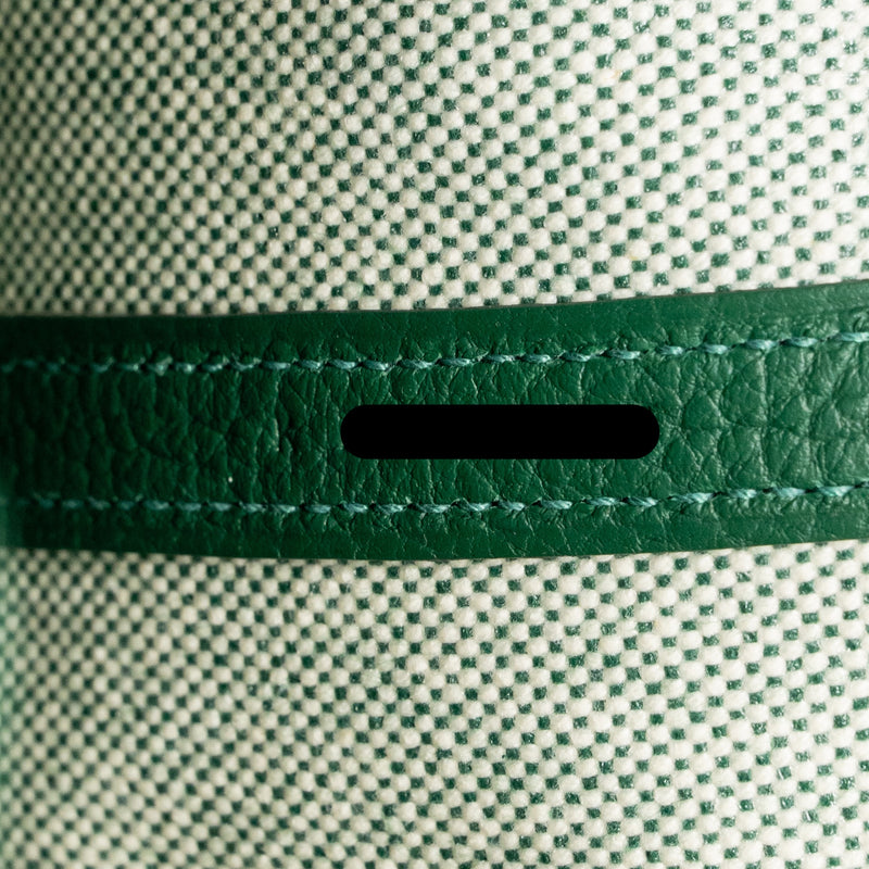 Hermes Neo Garden Party 23 Canvas/Negonda Ecru/Vert Moyen SHW Stamp K