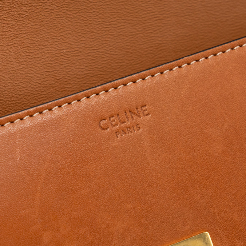 Celine Triomphe Shoulder bag Natural Calfskin Tan GHW