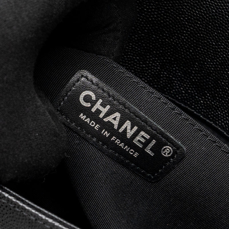 Chanel Medium Boy Bag Caviar Black Ruthenium Hardware