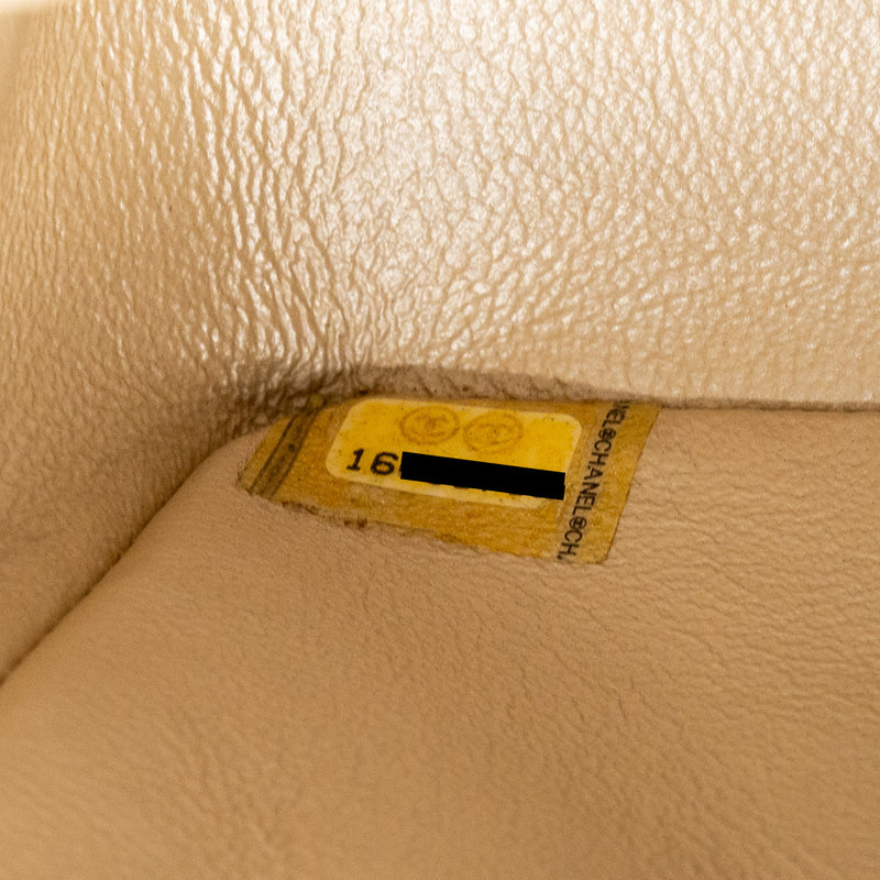Chanel mini square flap bag lambskin gold GHW