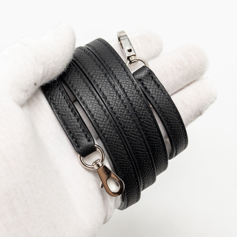 Hermes mini kelly II epsom Craie / Black SHW stamp W