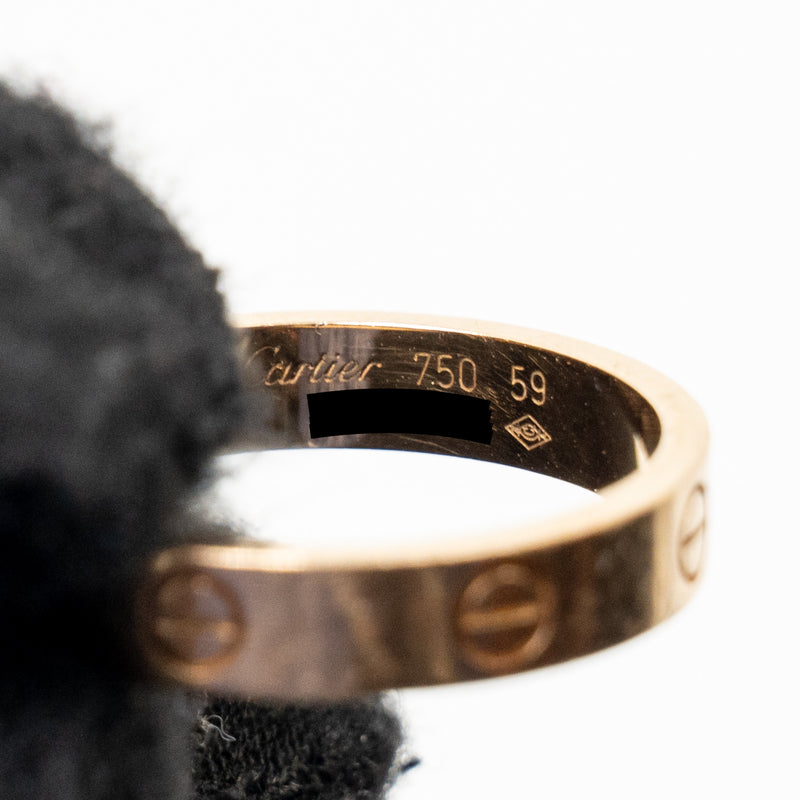 Cartier Size 59 Love Ring Small Model Rose Gold with One Diamond