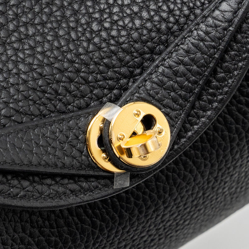 Hermes Mini Lindy Clemence Black GHW Stamp B