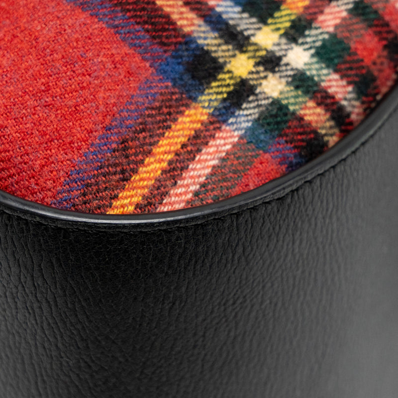 LOEWE HAMMOCK TARTAN BAG BLACK/RED TARTAN CALF/TEXTILE SHW