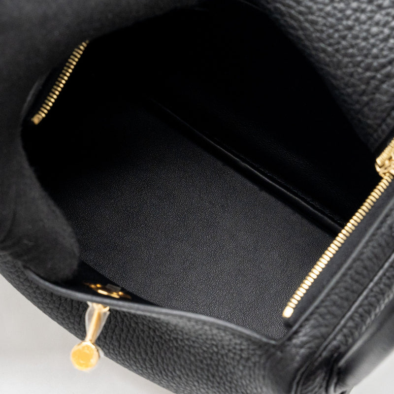 Hermes Mini Lindy Clemence Black GHW Stamp B