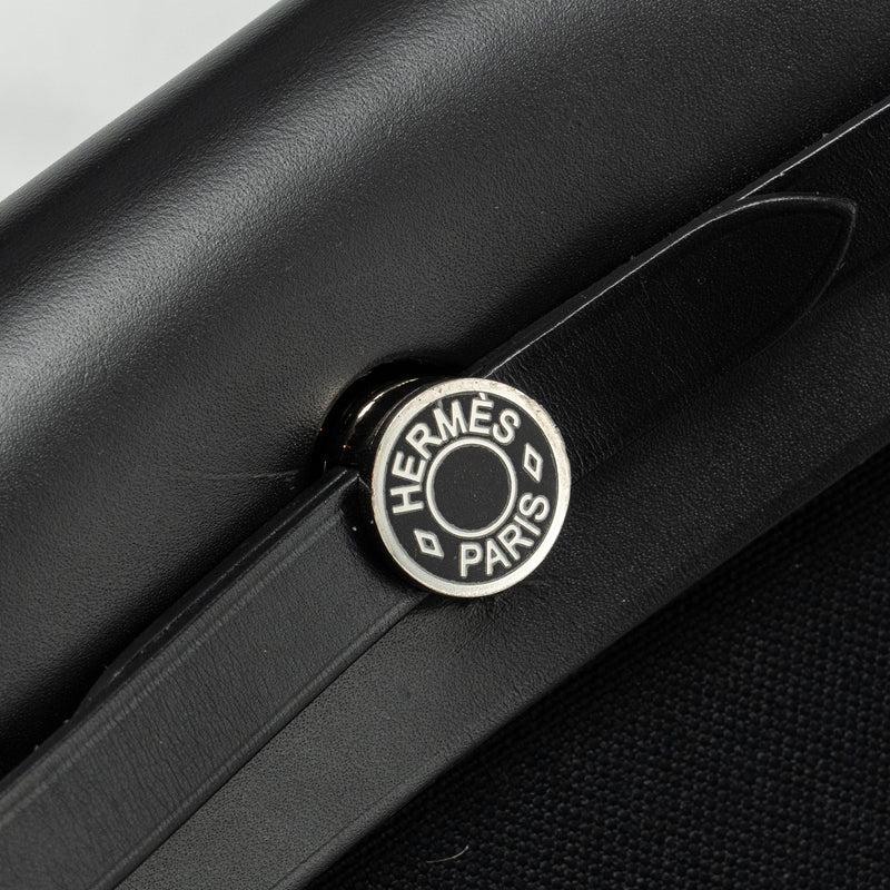 Hermes Herbag 31 Zip Bag Canvas/Hunter Black SHW Stamp D