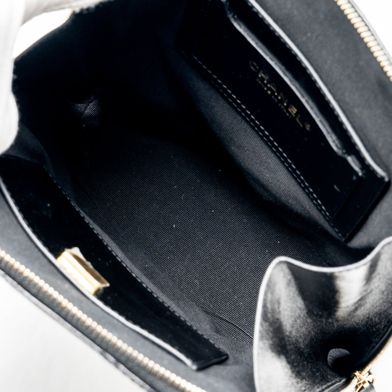 Chanel 22A Mini Backpack Patent Black LGHW (microchip)