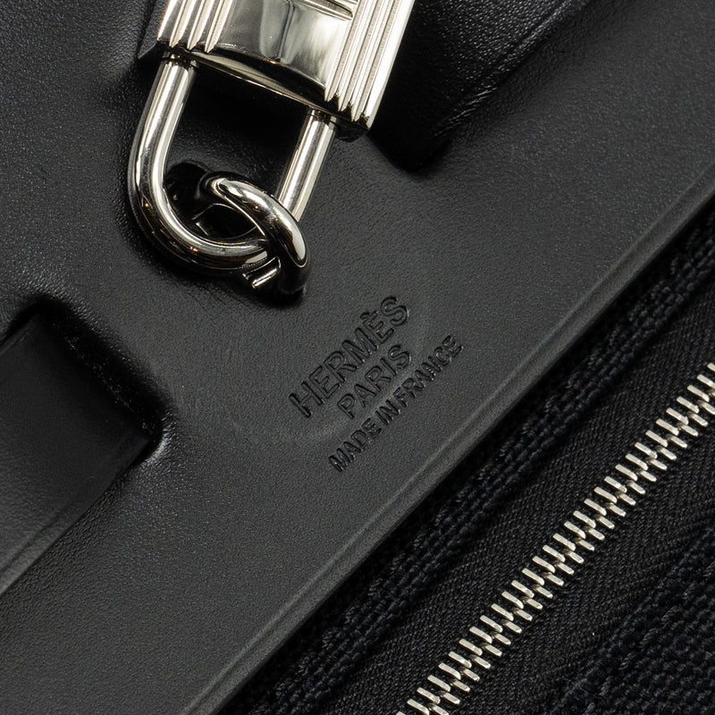 Hermes Herbag 31 Zip Bag Canvas/Hunter Black SHW Stamp D