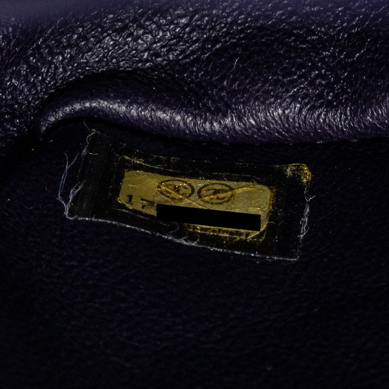 CHANEL Large 2.55  REISSUE FLAP BAG AGED CALFSKIN DARK PURPLE RUTHENIUM HARDWARE