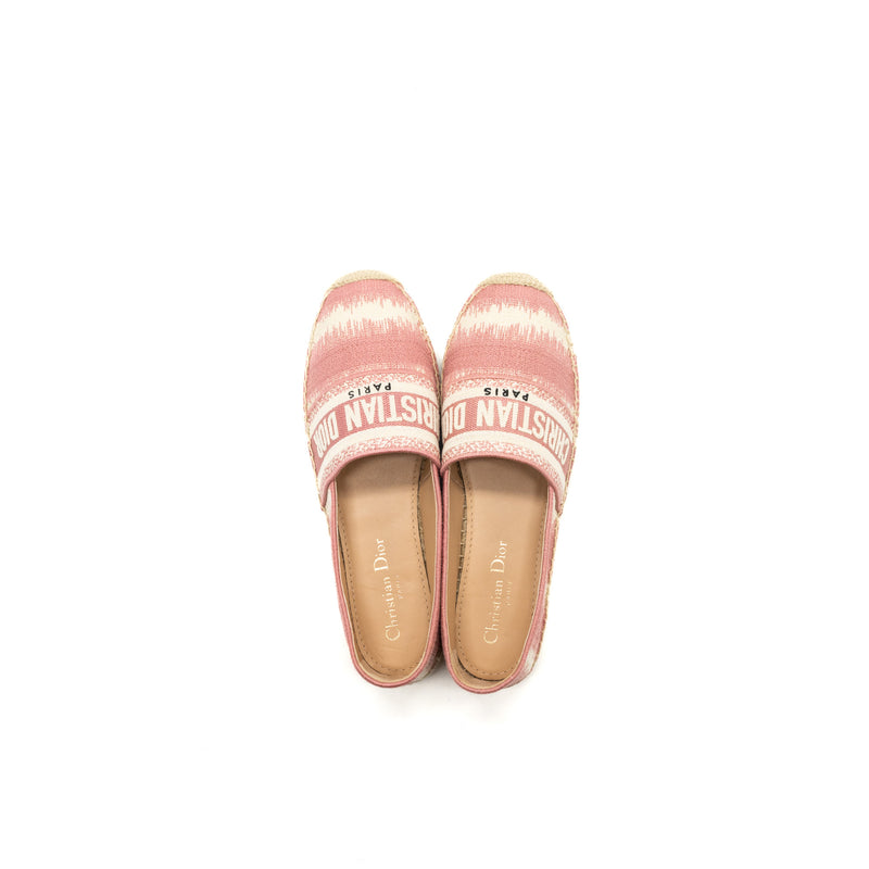 Dior Size 37.5 Granville Espadrille Fabric Pink