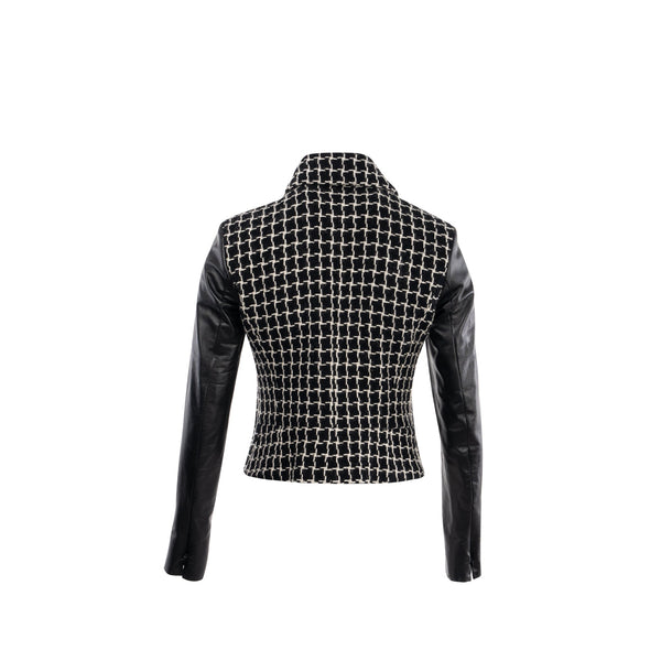 Chanel 17A size 36 Jacket Fantacy Tweed / calfskin black