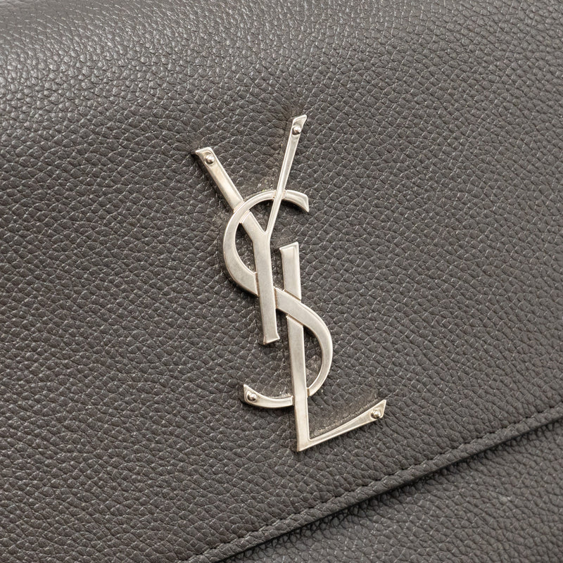 Saint Laurent/YSL Medium Sunset Bag Calfskin Grey SHW