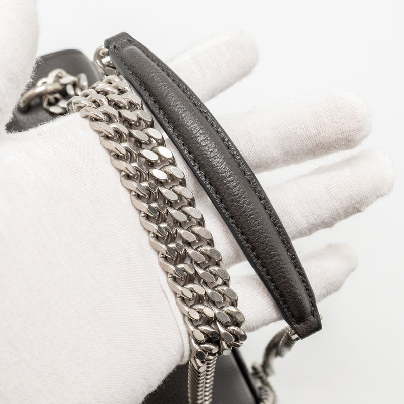 Saint Laurent/YSL Medium Sunset Bag Calfskin Grey SHW