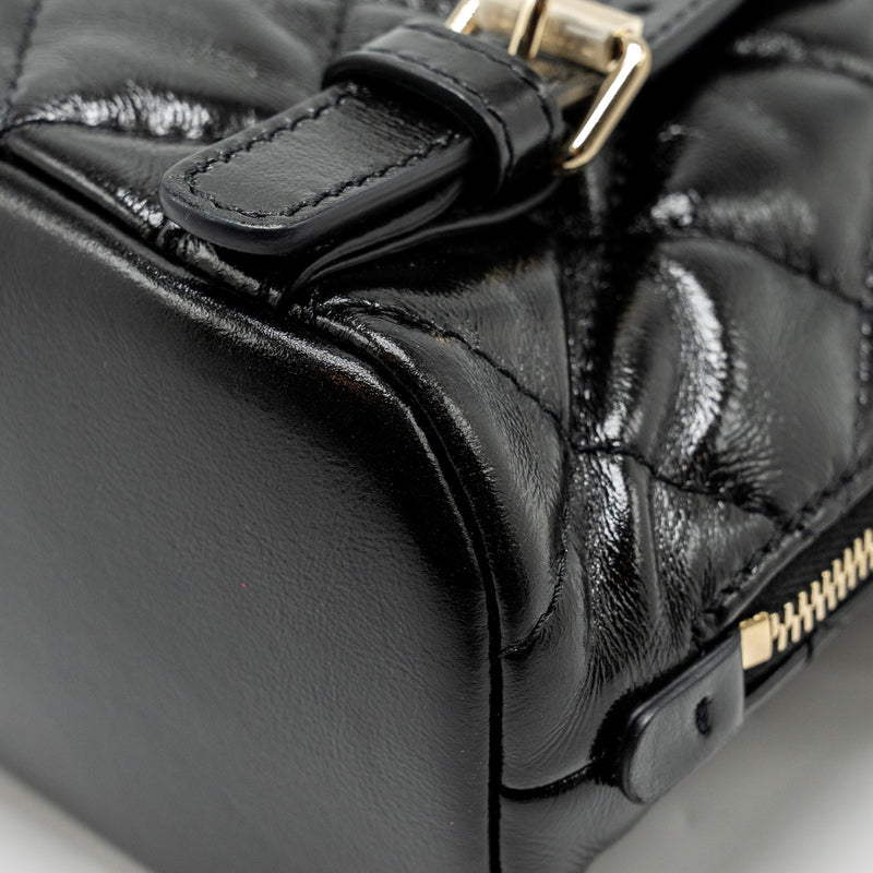 Chanel 22A Mini Backpack Patent Black LGHW (microchip)