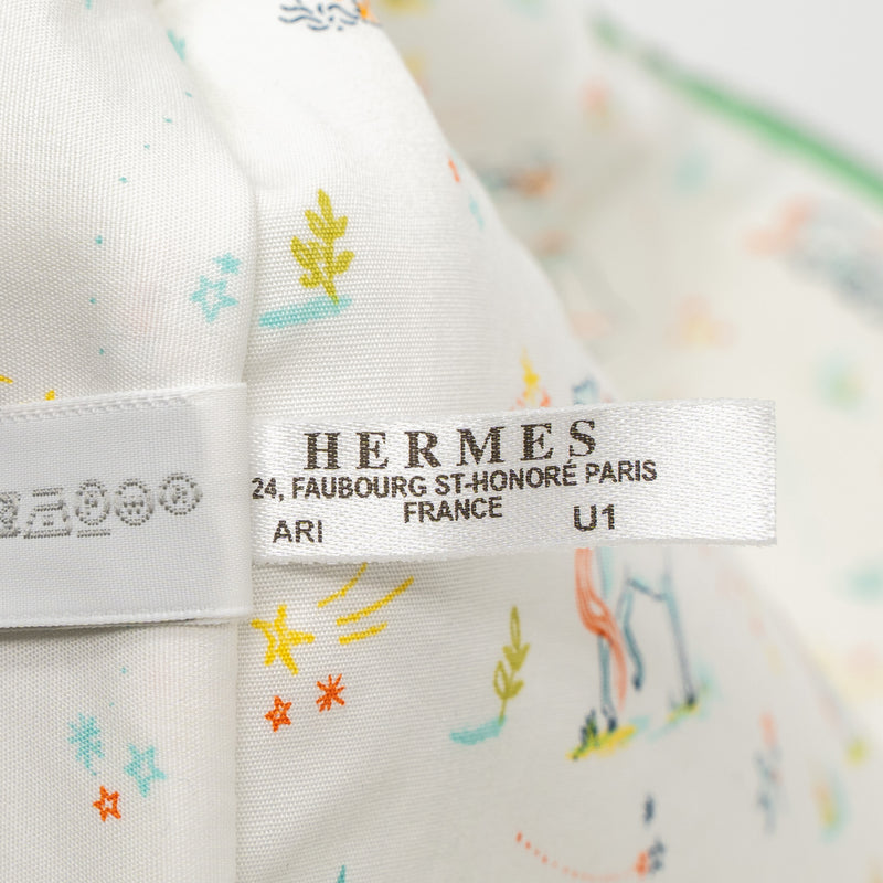 Hermes Toogo Cabriole Case, Medium Model Cotton Vert Aqua SHW