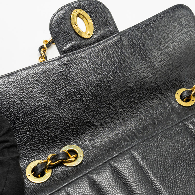 Chanel vintage quilted flap bag caviar black GHW