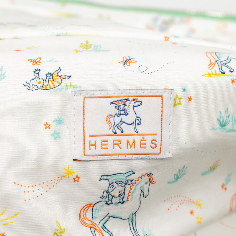Hermes Toogo Cabriole Case, Medium Model Cotton Vert Aqua SHW