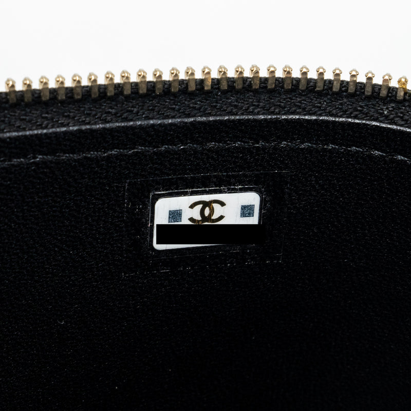Chanel Top Handle Long Vanity With Chain Lambskin Black GHW(Microchip)