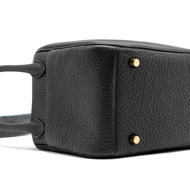 Hermes Mini Lindy Clemence Black GHW Stamp B