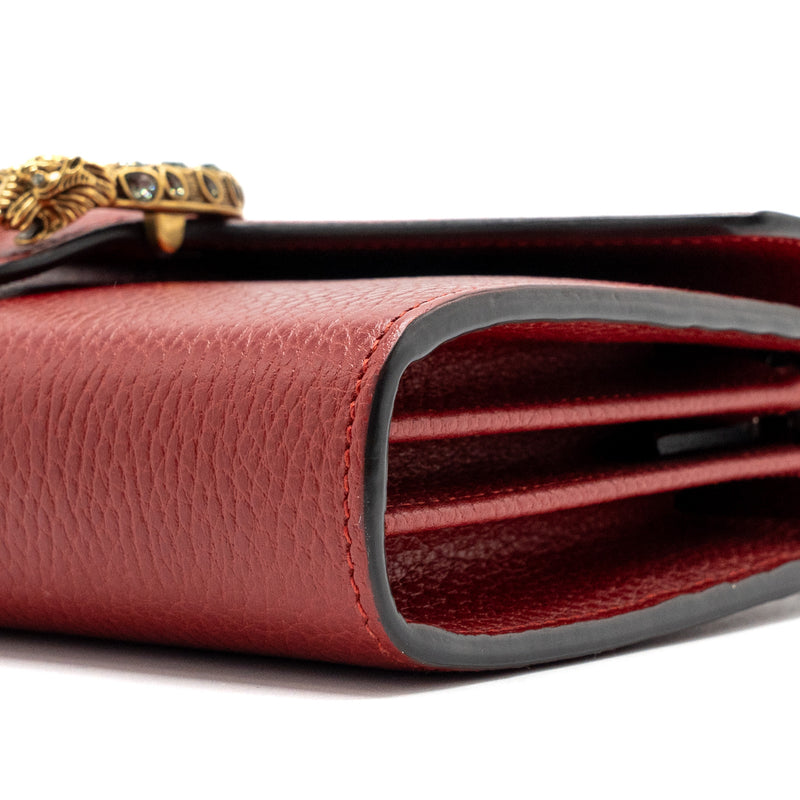 Gucci dionysus wallet on chain calfskin red multicolour hardware