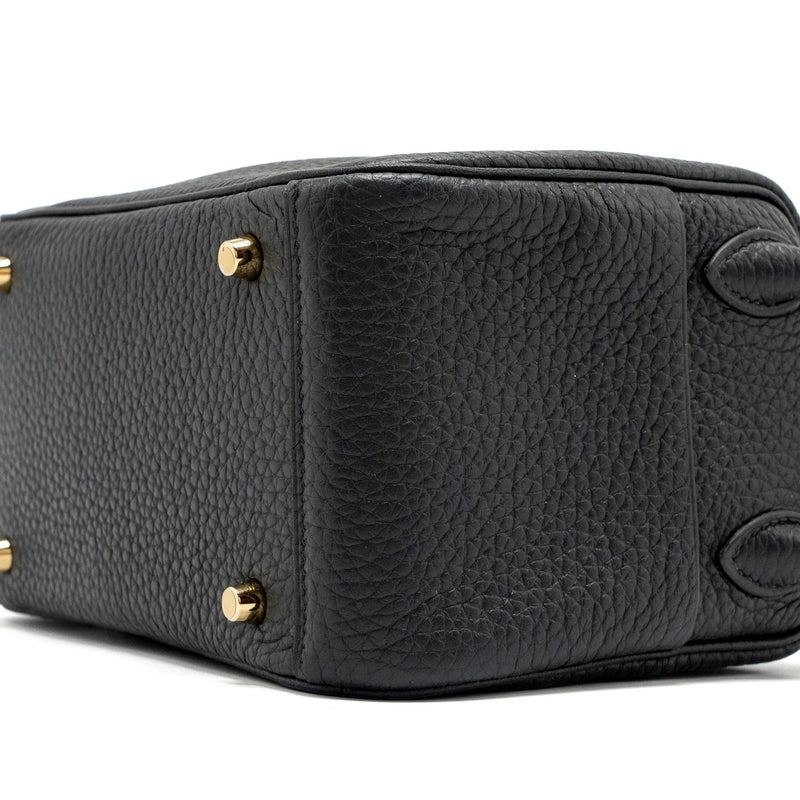 Hermes Mini Lindy Clemence Black GHW Stamp B