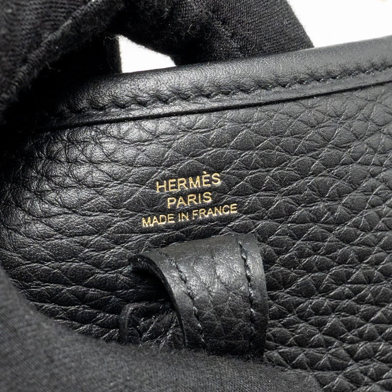 Hermes Mini Evelyne Clemence black GHW stamp K