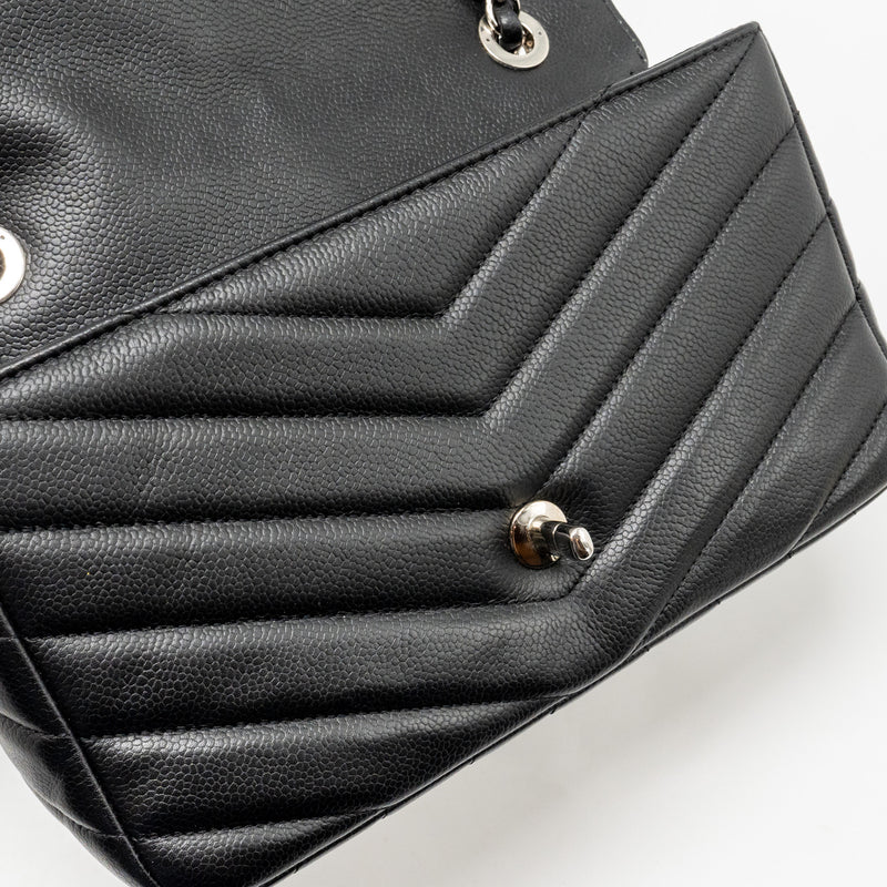 Chanel Envelop Flap Bag Chevron Caviar Black SHW