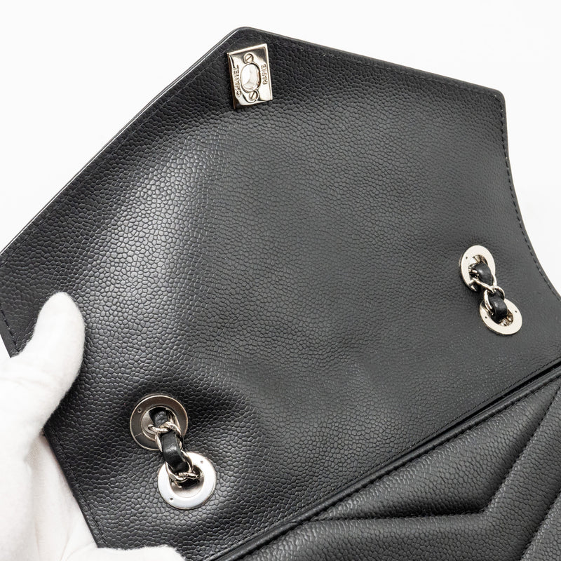 Chanel Envelop Flap Bag Chevron Caviar Black SHW