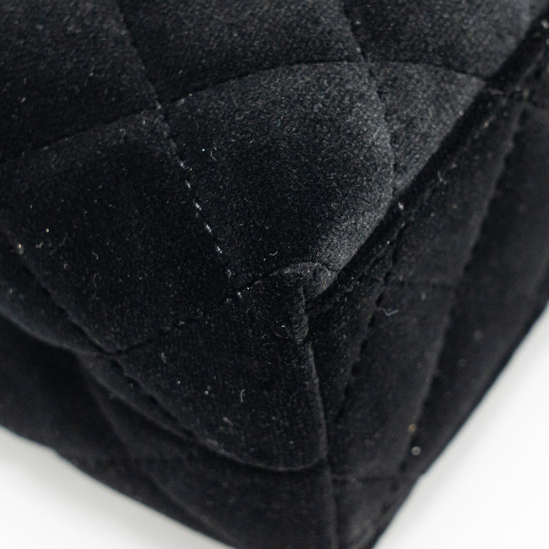 Chanel Mini Kelly Shopping Tote Bag Velvet Black GHW (microchip)