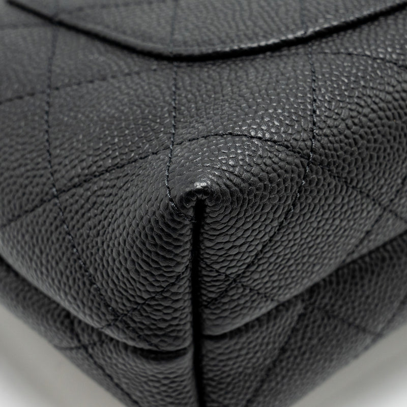 Chanel Chain Handle Flap Bag Quilted Calfskin Black LGHW